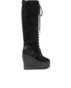 Bota alta en serraje negro Tilo 7