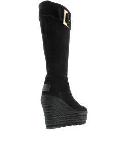 Bota alta en serraje negro Tilo 7