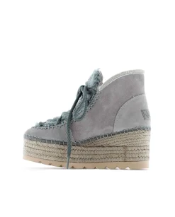 Bota baja borreguito en serraje gris Creta