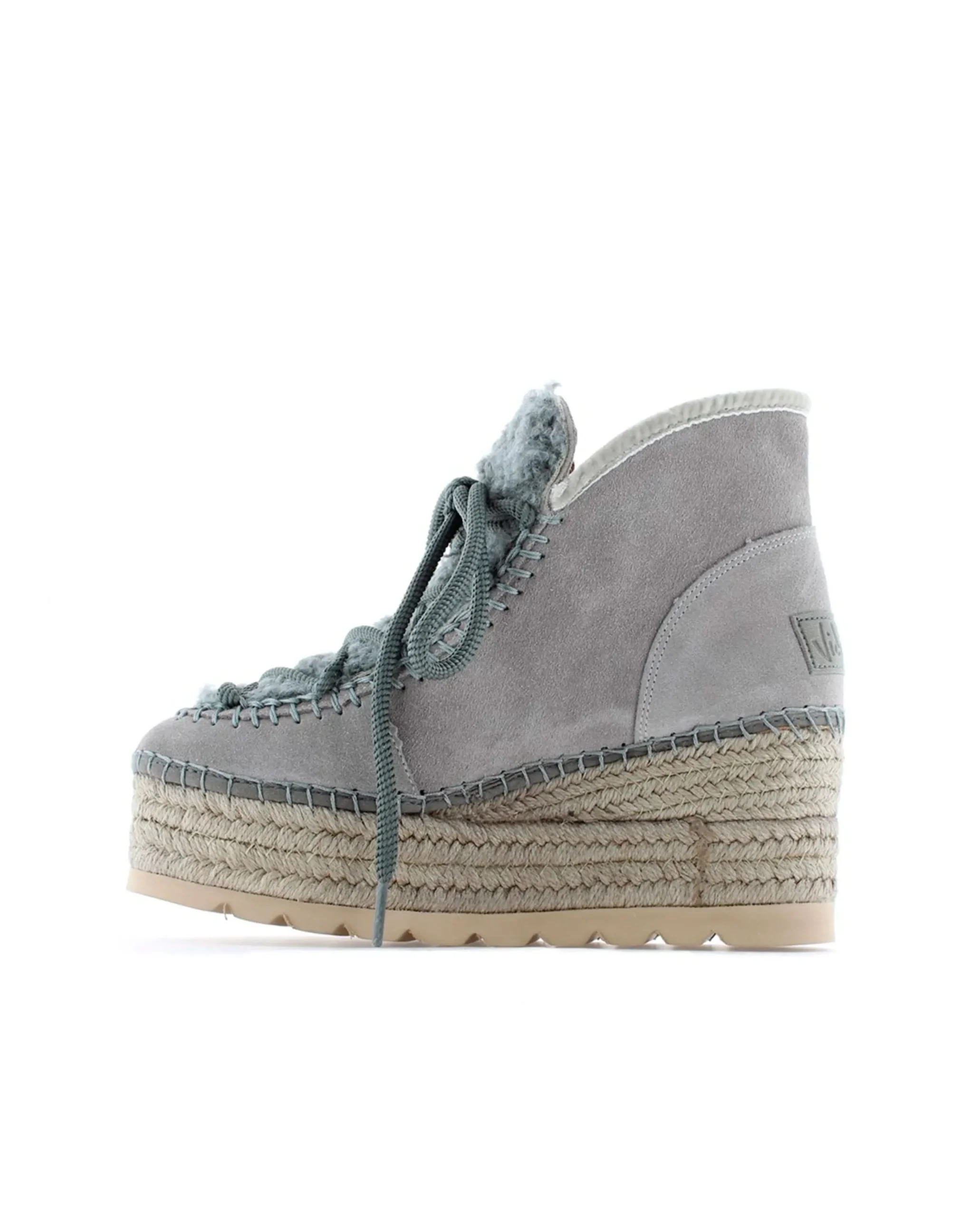 Bota baja borreguito en serraje gris Creta