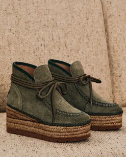 Bota baja en serraje kaki Creta