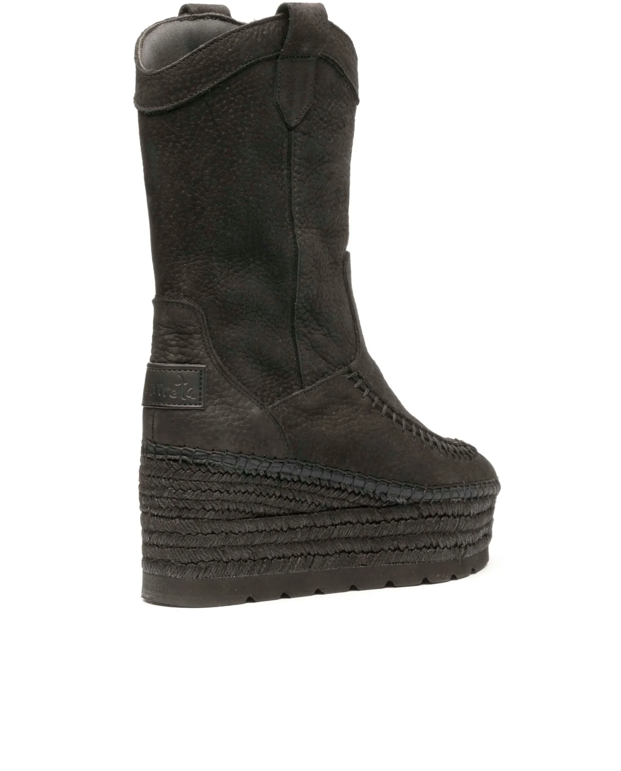 Bota Cowboy en nobuk negro Creta