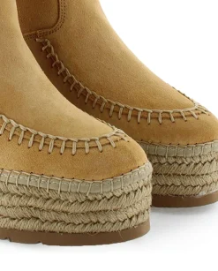 Bota Cowboy en serraje camel Creta