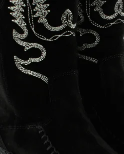 Bota Cowboy en serraje negro Creta