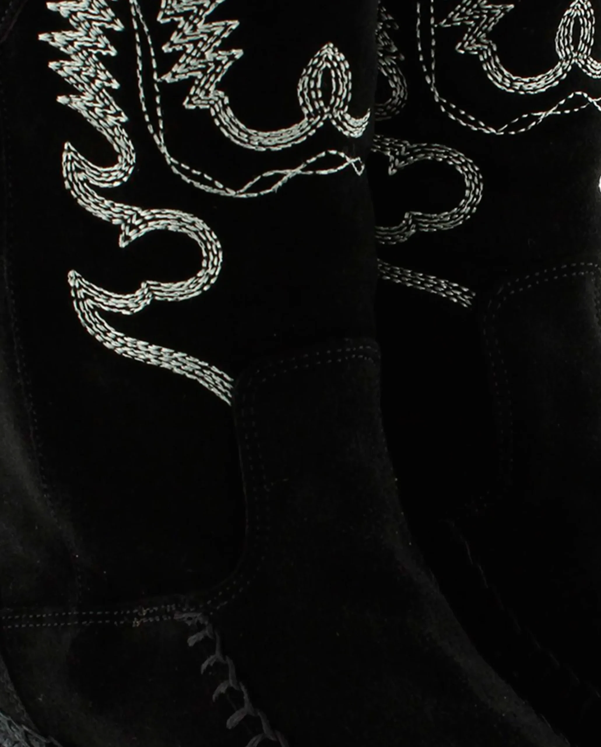 Bota Cowboy en serraje negro Creta