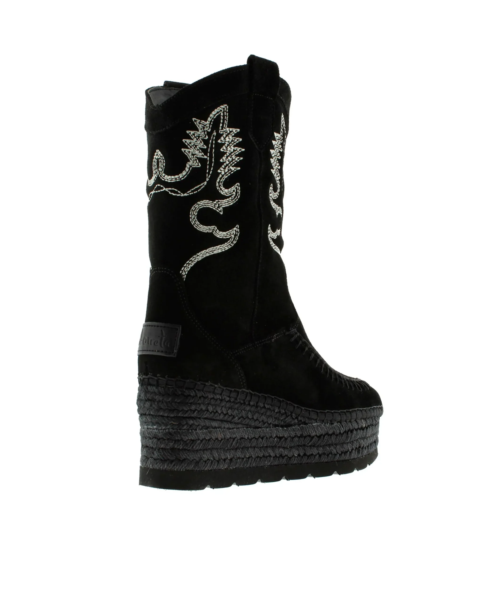 Bota Cowboy en serraje negro Creta