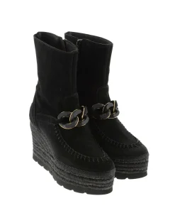 Botin cadena en serraje negro Tilo 5