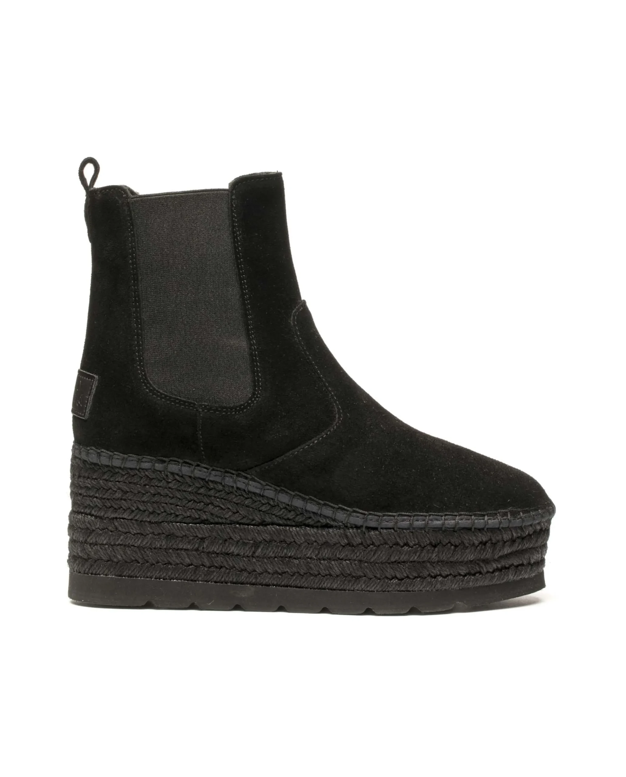 Botin Chelsea en serraje negro Creta