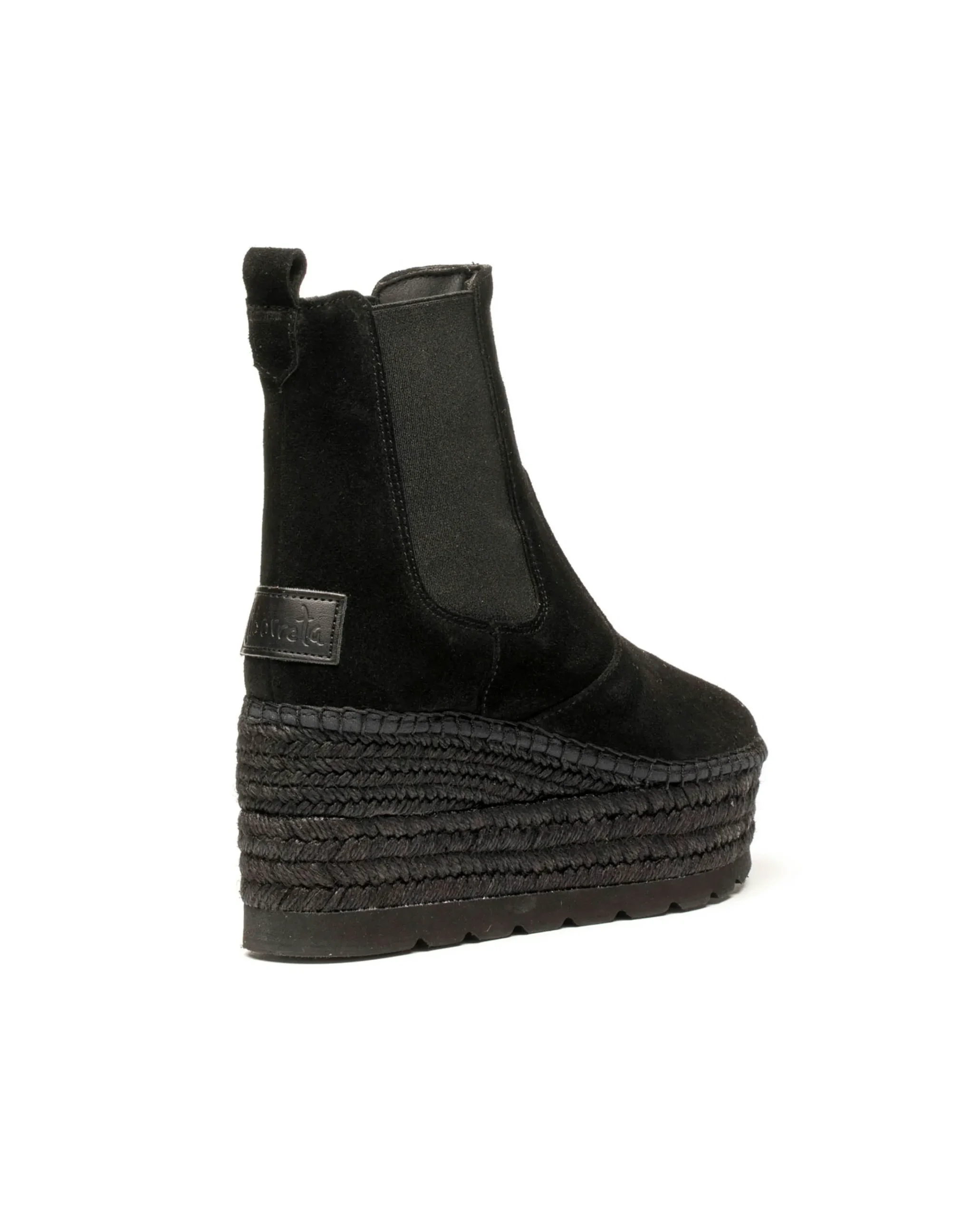 Botin Chelsea en serraje negro Creta