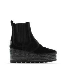 Botin Chelsea en serraje negro Creta