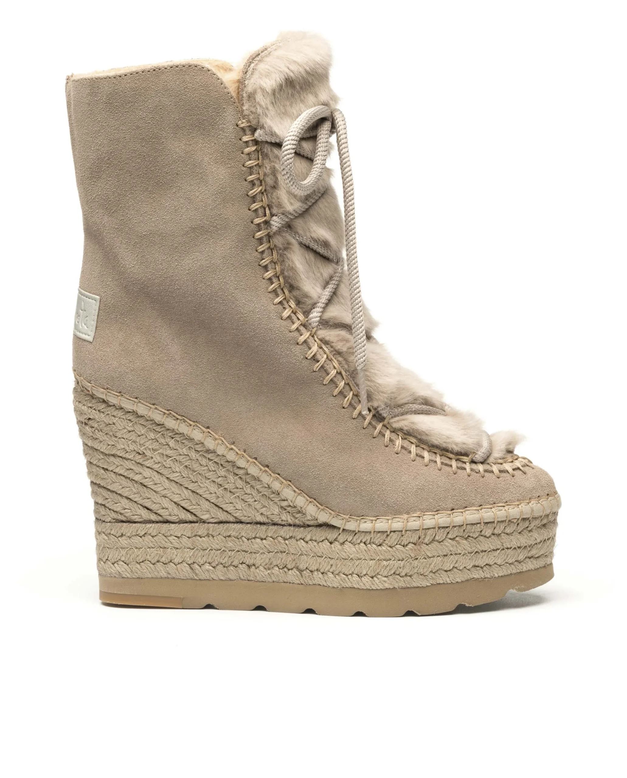 Botin de pelo en serraje piedra Tilo 7