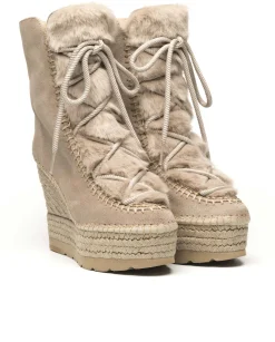 Botin de pelo en serraje piedra Tilo 7