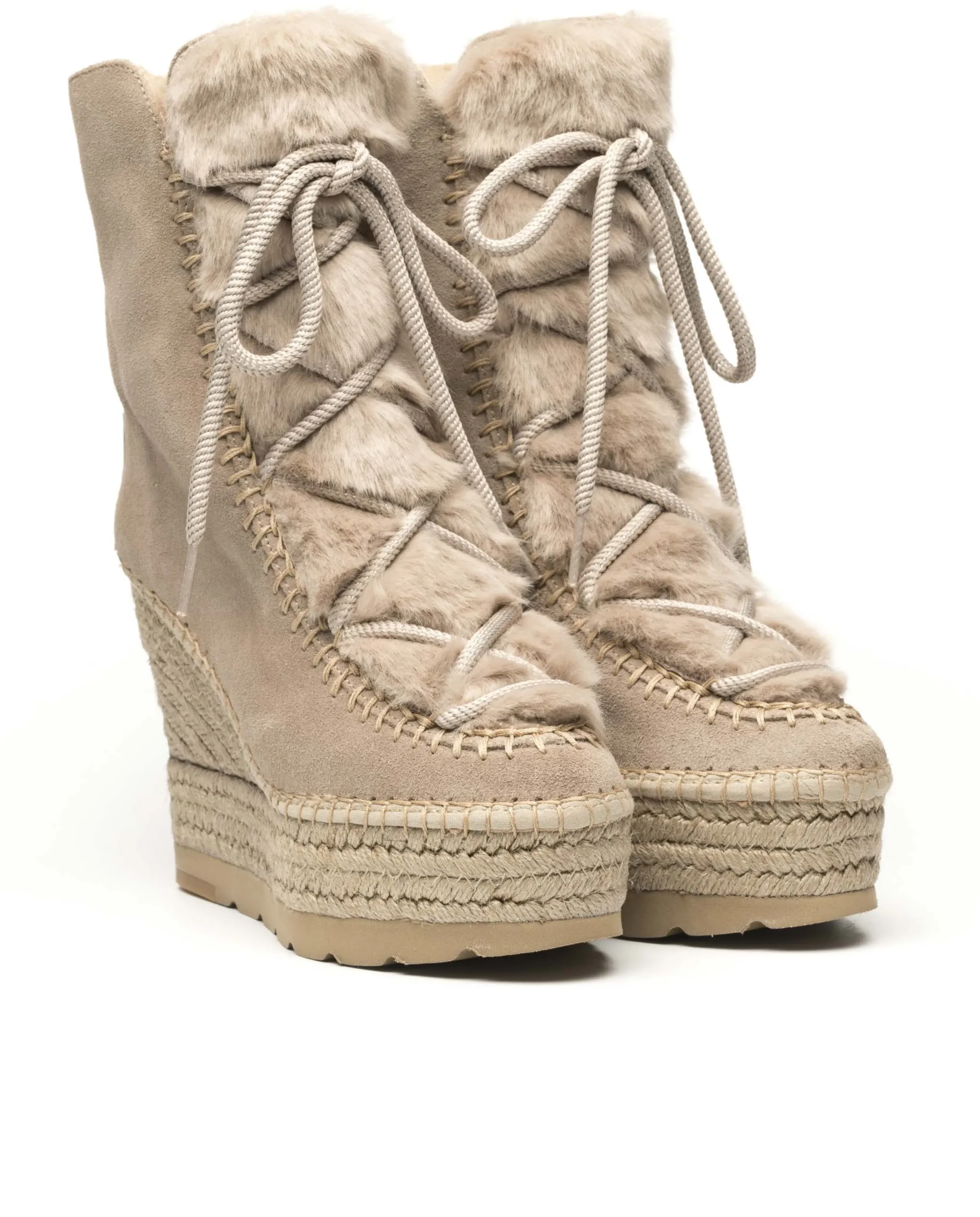 Botin de pelo en serraje piedra Tilo 7