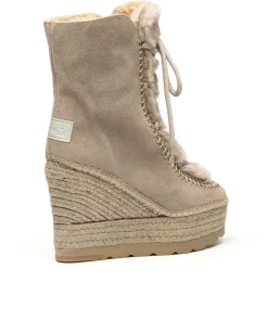 Botin de pelo en serraje piedra Tilo 7