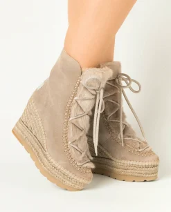 Botin de pelo en serraje piedra Tilo 7