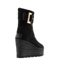 Botin hebilla en serraje negro Tilo 5