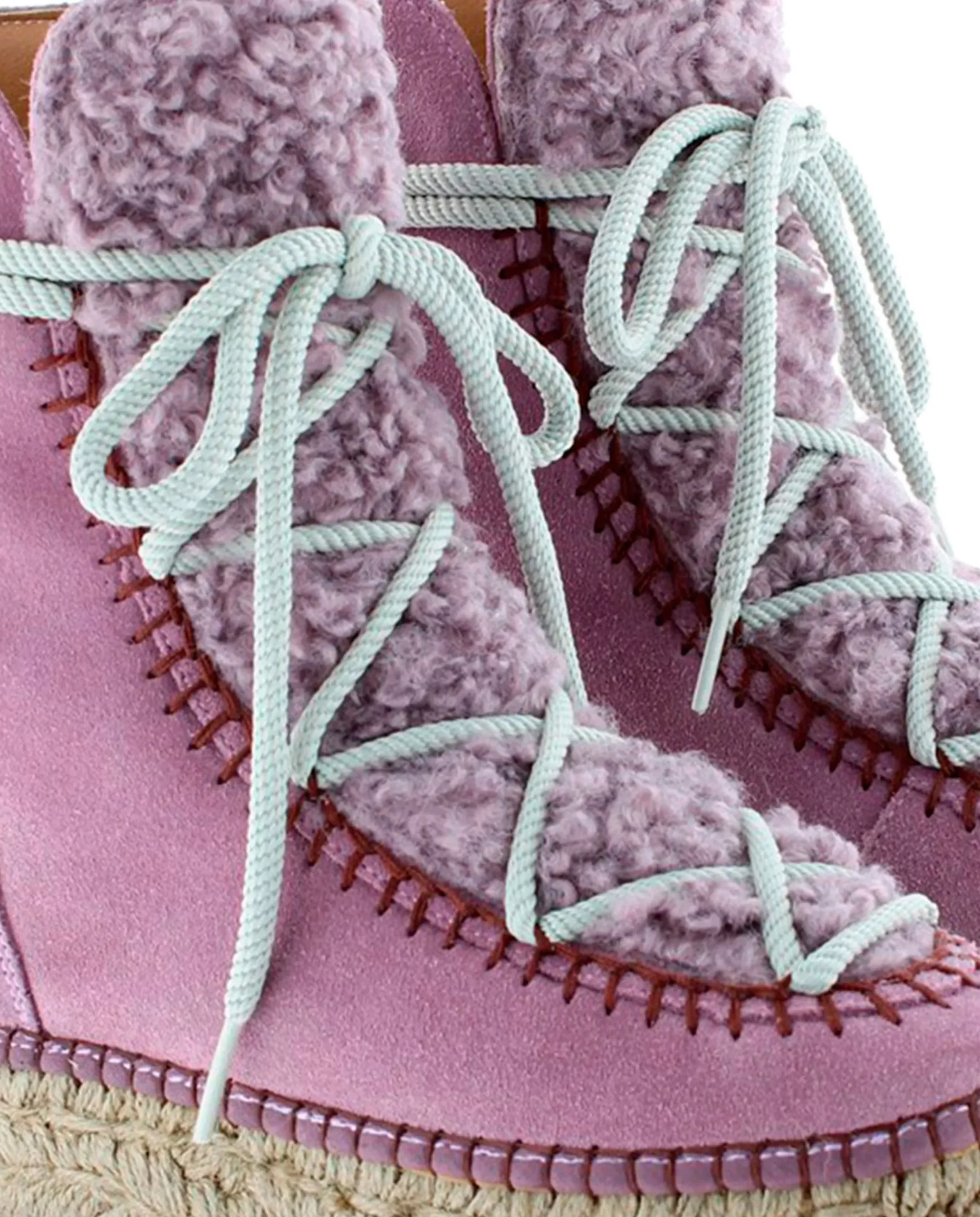 Botin plataforma en serraje violeta Merce Doble