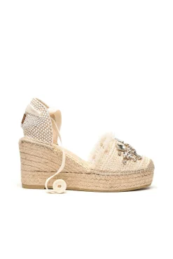Sandalia rafia cristal crudo Tilo 5