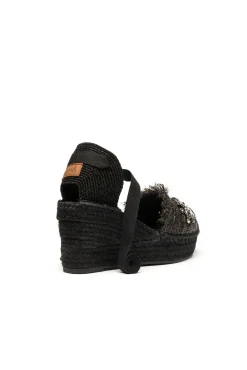 Sandalia rafia cristal negro Tilo 5