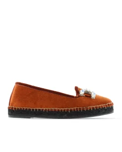 Slipper adorno en terciopelo teja Pitiusa
