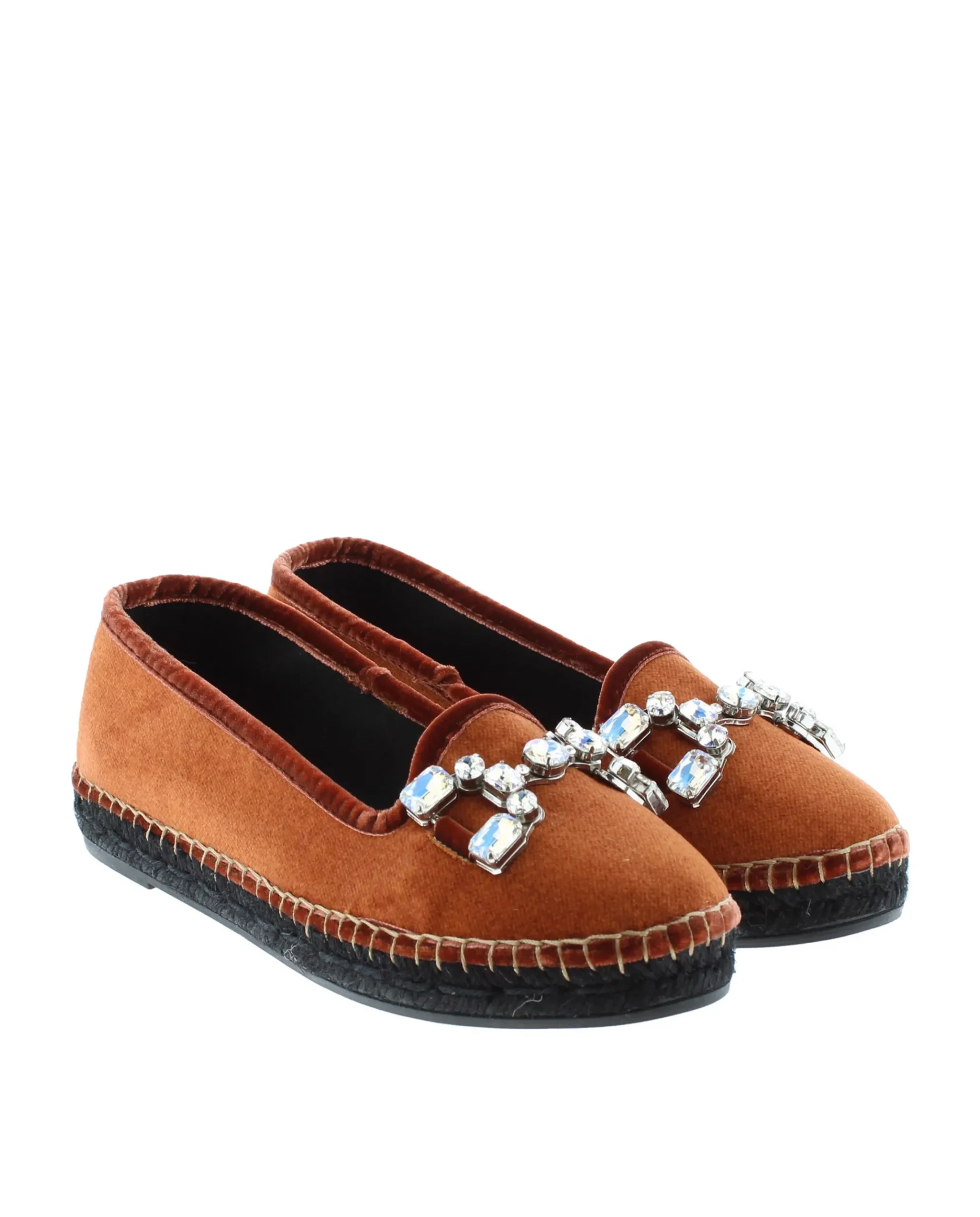 Slipper adorno en terciopelo teja Pitiusa