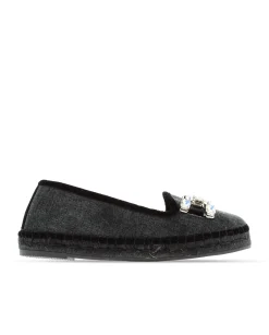 Slipper adorno en terciopelo negro Pitiusa