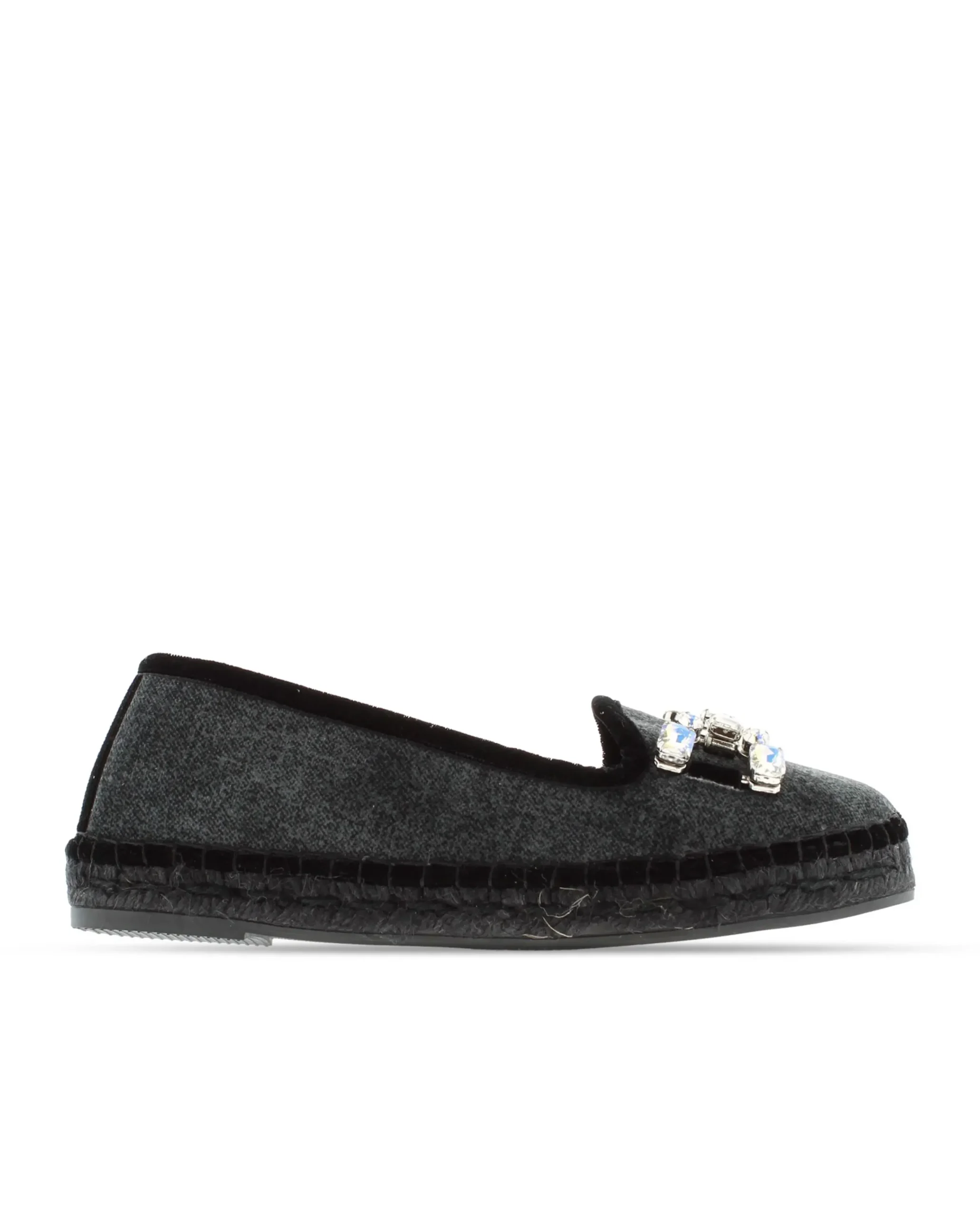Slipper adorno en terciopelo negro Pitiusa