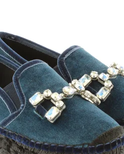 Slipper detalle en terciopelo marino Merce Doble