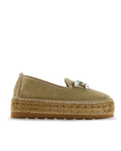 Slipper detalle en terciopelo arena Merce Doble