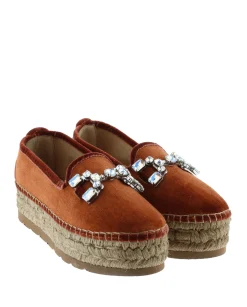 Slipper detalle en terciopelo teja Merce Doble