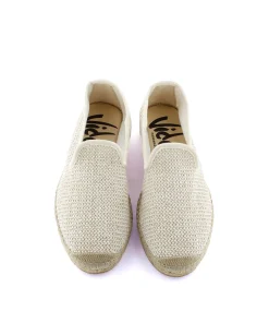 Slipper en rafia trenza crudo Borneo