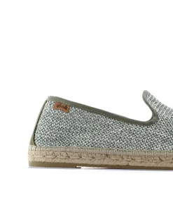 Slipper en rafia trenza verde Borneo