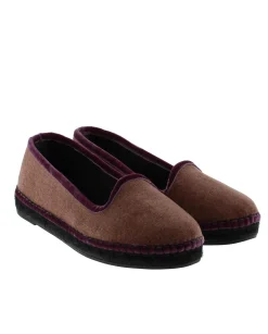 Slipper en terciopelo berenjena Pitiusa