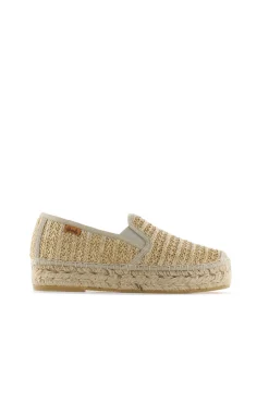 Slipper rafia metal cuerda Merce Doble